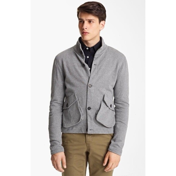 BILLY REID 100% Cotton Cardigan Button Jacket Men's XL Gray $398 - Picture 1 of 6